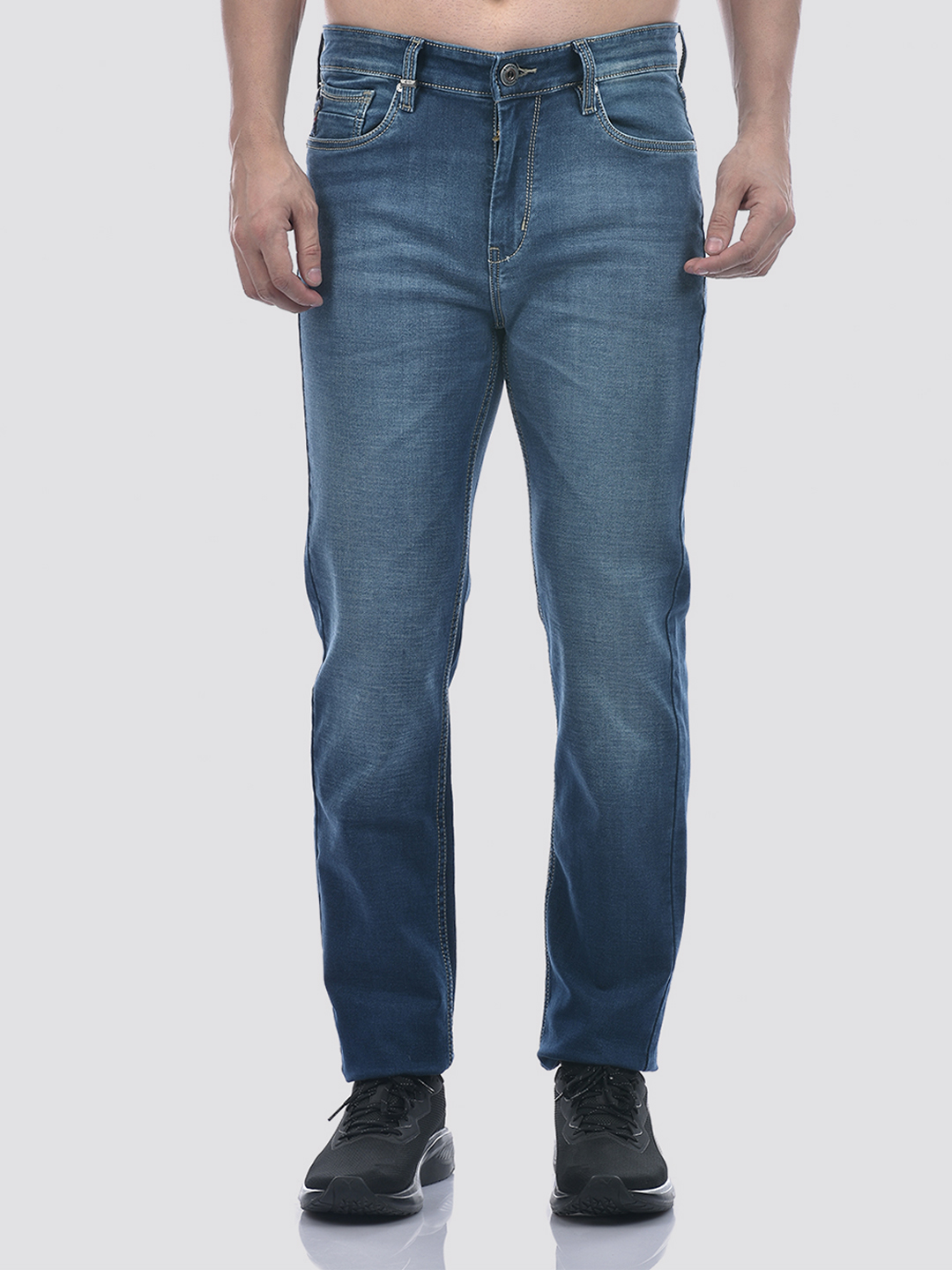 Numero Uno Men Mid Blue Mid Blue Slim Fit Mid Rise Sustainable Jeans